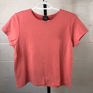 Eileen Fisher Basic Short Sleeve Tee Size S Coral Boxy #h33